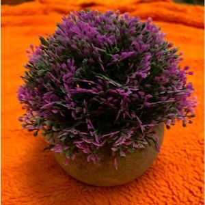 Artificial Flower with planter💜! Cute!